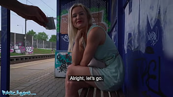 Preview 2 of Tante Nakal Vcs - Public Agent Big Tits Blonde Lily Joy Fucked Behind Train Station