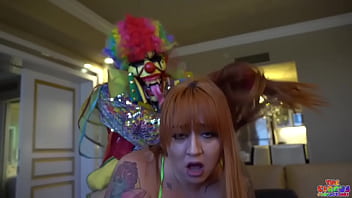 Preview 2 of Search Xxey Video Village - Busty Redhead Milf gets her pussy destroyed by clown