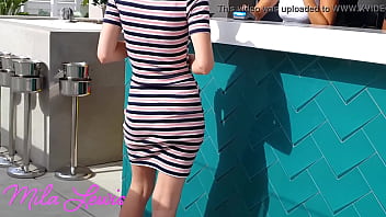 Preview 2 of Accabila Kafe - Sexy Wife Flashes Big Booty On Balcony