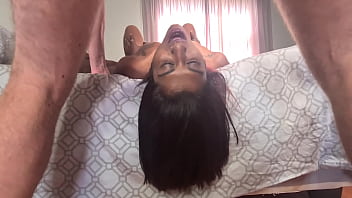 Preview 1 of Lace888 Couple Fuck - Indian slut upside down sloppy gagging deepthroat