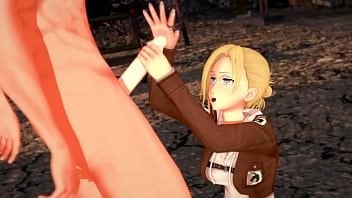 Preview 1 of Sports Sex All Vedios - on Titan - Annie Leonhart gets fucked by Titan - 3D Hentai