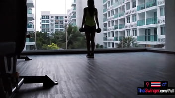 Preview 1 of Girl Fukked Girl - Asian amateur teen girlfriend gym workout and horny sex after