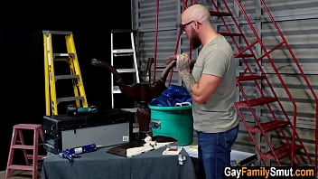 Preview 1 of L Okil Xxx - Step nephew visits step uncle&#039_s workshop for gay sex