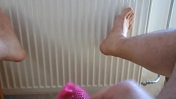Preview 3 of Angela White Joint Sins - pink fishnet socks cum