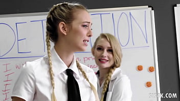 Preview 1 of Rep Blue Film - Detention turns into lesbian threesome with Sarah Vandella,  Lily Larimar and Emma Starletto