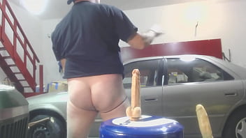 Preview 3 of Old Man And Moms - JoeyDSmoothPlumpButt Jiggles with Anal Dildo