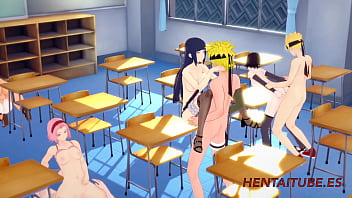 Preview 3 of Xexx Con - Naruto Hentai - Orgy 4 Naruto,  Sasuke and Jiraya Fuck Sakura,  Sarada,  Hinata &amp_ Tsunade - Animation Porn 3D