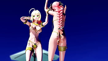 Preview 3 of Malena Morgan And Alexa - MMD Saber and Astolfo FGO Gimme x Gimme (Submitted by Deltarion)