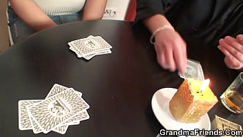 Preview 2 of Www Anybanny Co - Redhead granma gets involved into threesome sex