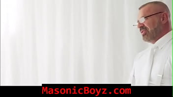 Preview 1 of Risa Roya - Boy get ass fingered and cock milked- MasonicBoyz.com