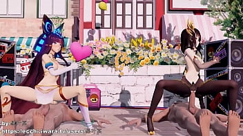 Preview 2 of Teen Sucks Horse Cock - MMD Ramesses and Kangxi sex dance Lupin