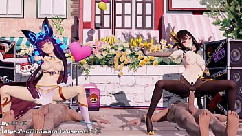 Preview 4 of Teen Sucks Horse Cock - MMD Ramesses and Kangxi sex dance Lupin