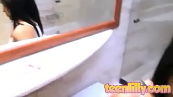 Preview 3 of Anolni - Teen Lilly sucking dick in a bathroom