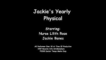Preview 2 of Pitykitty Fucked - Jackies Banes Gets Yearly Gyno Exam by Nurse Lilith Rose Caught on Hidden Camera @ GirlsGoneGyno Reup