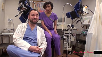 Preview 3 of Pitykitty Fucked - Jackies Banes Gets Yearly Gyno Exam by Nurse Lilith Rose Caught on Hidden Camera @ GirlsGoneGyno Reup