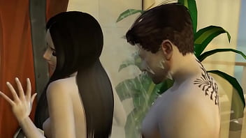 Preview 4 of Xv Shemale - Romantic Sex On The Beach With Lover   3D Hentai ( Simlish Dzire Episode 8 )