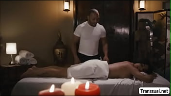 Preview 1 of Fitness Xxx Hd Video - TS Eva Maxim let a Masseuse bang her ass