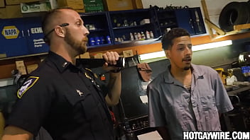 Preview 1 of Dp Entre Amis - Two officers arrest a guy then fuck him (part 1) - gay porn