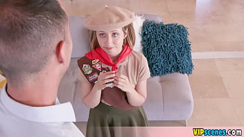 Preview 2 of Alena Croft 2017 - Cute and shy chick selling her cookies and her pussy at the neighbourhood