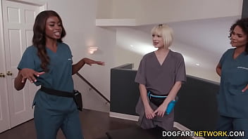 Preview 1 of Bro Force Sis Fuck - Alina Ali,  Jessie Saint And Nicole Kitt Have Lesbain Sex