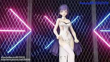 Preview 2 of Dark Nipple Flash - MMD Raiden Mei chinese dress shake it (Submitted by LTDEND)