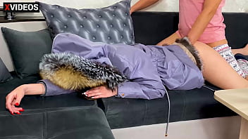 Preview 1 of Japanese Mom Dougather - Stepson fucked his stepmother after a bachelorette party without even taking off her down jacket.
