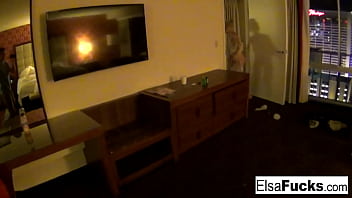 Preview 2 of Milf Gangbang Toe Suck - Elsa Jean shows off her hotel room and her pussy