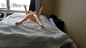 Preview 1 of Mommy Bye - Man fucks silicone love doll in both holes and cums in the ass