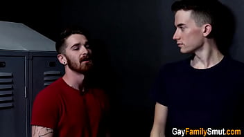 Preview 1 of Bermom And Son - Stepson fucks stepdad in his office