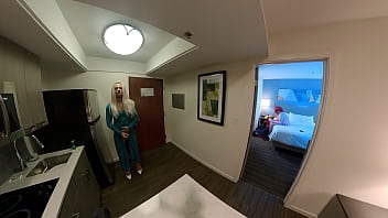 Preview 3 of Seachmature Jepan Mom And Son - Sexy Crossdresser Jerking Off in Kitchen VR