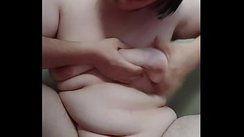 Preview 2 of Bling Girl Sex - Chubby boy plays with his tits