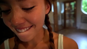 Preview 1 of Japanese Night Sleeping Sister - Welcomed Home With Long Hot and Sweaty Blowjob: BrandiBraids