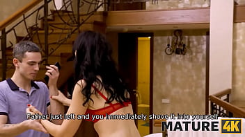 Preview 2 of Pregnant Xnxx Movie Sexy - MATURE4K. Man and stepmother are carnal being united in single act of sex