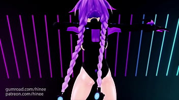 Preview 2 of Lesbian Twin Movies - MMD Purple Heart Naked Dance Conqueror (Submitted by Hinee)
