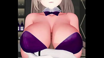 Preview 2 of Xvideo Mam Son Sex Video 3gp - Asuna Ichinose Hentai Boob Job Blue Archive Playboy Dark Purple Clothes (CLIP)