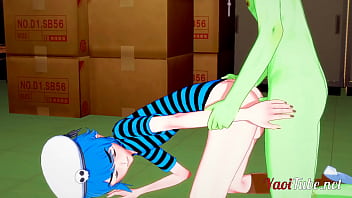 Preview 3 of Xxx Scool Gril 15 Ayr - Gorillaz - 2D x Murdoc Handjob,  Blowjob and Doggy Style Bareback - Yaoi 3D