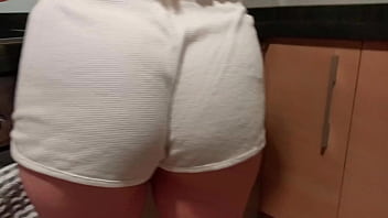 Preview 1 of Regina Beach Sex - Teen fucks fast with her stepdad in the kitchen,  before her arrives CREAMPIE