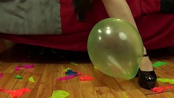 Preview 4 of Skinny Nude Teens On Camora - Blonde Looner Balloon Popping