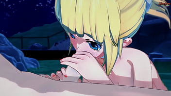 Preview 2 of Full Ainal - Kohaku gives a great blowjob before letting him cum all over her face and tits - Dr Stone Hentai.