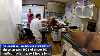 Preview 3 of Fuk Hospital - Ebony Student Hottie Nikki Star&#039_s Gyno Exam Caught On Spy Cam By Doctor Tampa &amp_ Nurse Lilly Lyle @ GirlsGoneGyno! - Tampa University Physical Reup