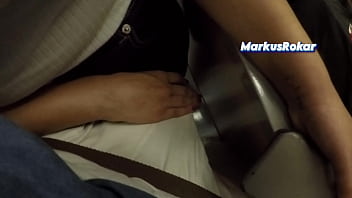 Preview 4 of First Virgin Ml - Unknown Blonde Milf with Big Tits Started Touching My Dick in Subway ! That&#039_s called Clothed Sex?