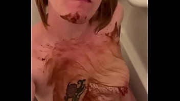 Preview 3 of Big Body Xxx Bf - Ginger&#039_s Chocolate Bath