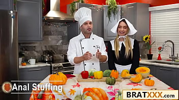 Preview 1 of Yag 18 Sex - Dirty TV Chef Fucking His Gorgeous Blonde Assistant in the Ass