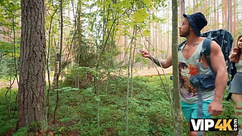 Preview 1 of Milf Hungry For German - VIP4K. Horny couples lick asses in the woods and fuck with each other