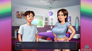 Preview 4 of Old Milf And Teen Sex - SUMMERTIME SAGA #05 &bull_ Hot brunette posing for the camera