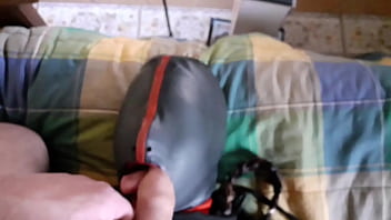 Preview 4 of Sluty Cum - Hogtied and masked in stockings and high heels. Trained to be submissive and suck a cock