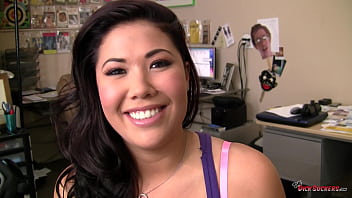 Preview 4 of Hd Bidio Xxx - Japanese American super slut London Keyes sucks off Mr. POV then finished the job for a face splattering!