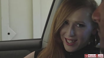 Preview 1 of Cfnm Pussy Sex - Redhead tranny Shiri Allwood gets barebacked by a black cock