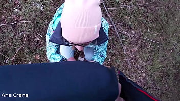 Preview 2 of Made Sex - Girlfriend Sucked Dick In Middle of Forest and Swallowed All Cum