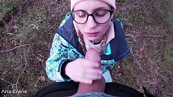 Preview 4 of Made Sex - Girlfriend Sucked Dick In Middle of Forest and Swallowed All Cum